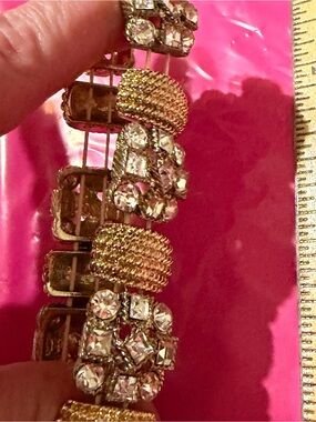 Monet Gold-Tone Crystal Cluster Stretch Elastic Bracelet fits up to 8”